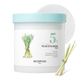 SKINFOOD Lemon Grass Niacinamide 5 Pads (8.8 oz (250 g) / 60 Pieces, Wiping Lotion, Face Wash Instead, Korean Cosmetics