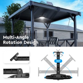 FabStyl Solar Light Indoor Outdoor, 3000LM Solar Shed Light Rotation Design, Waterproof 5 Modes (2 for All Day Lighting) Motion Sensor, Dimmable Remote for Barn Patio Chicken Coop Gazebo Garage