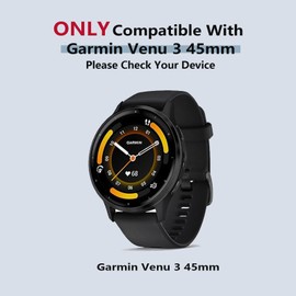 (2 Pack) T Tersely All-Around Screen Protector Case Cover for Garmin Venu 3,Hard Protective Cover Shockproof Frame (Clear+Black)