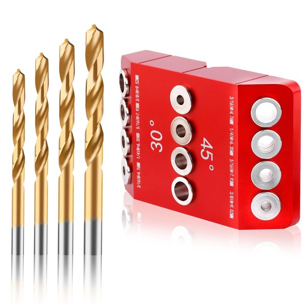 Drill Hole Guide Jig Set, 30 45 90 Degree Angle