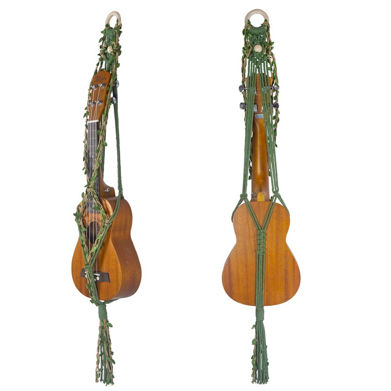 majowir Macrame Ukulele Hanger Wall Mount - Handwoven Holder for