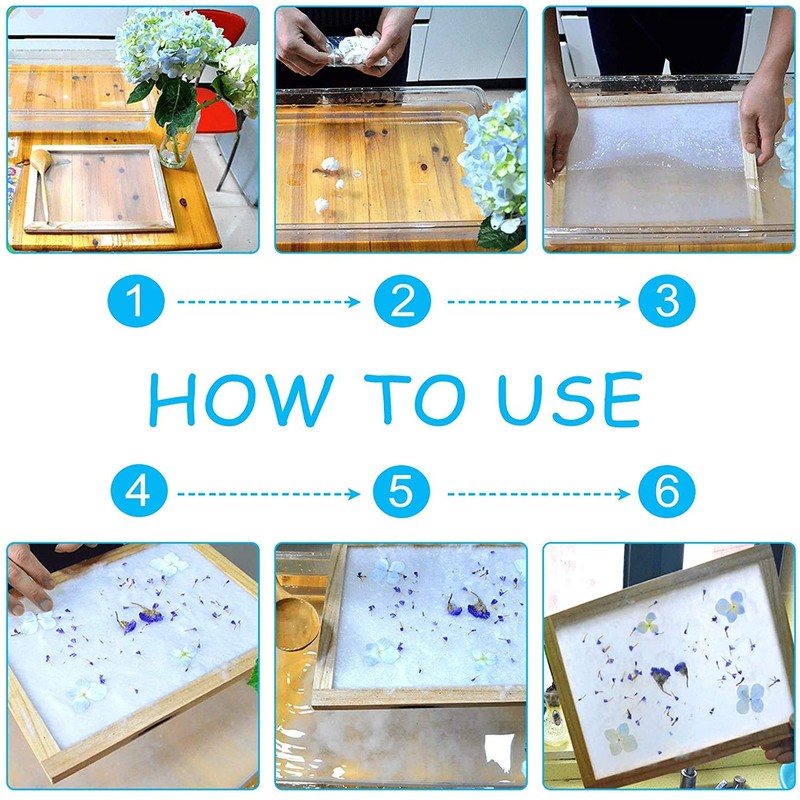 ANCLLO Antique Paper Making Method Wooden Paper Making Craft Paper