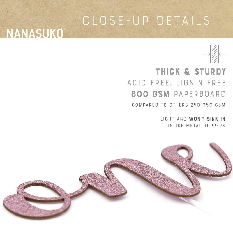 NANASUKO 1st Birthday Cake Topper - one - Double Sided
