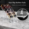 Varku 2Pcs Acrylic 6-Layer Stepped Sunglass Organizer,Clear Eyewear Display Rack