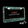 Bling License Plate Frame for Women, Green Diamond Rhinestone License