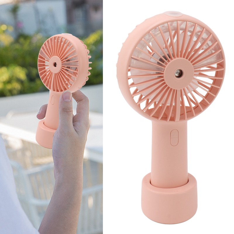 Handheld Misting Fan Quiet 2000mAh 3 Wind Speed 2 Spray