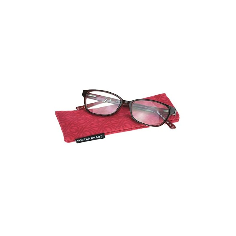Foster Grant Wine Evalina Women's Reading Glasses with Case (Wine,