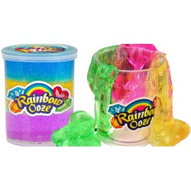 JA-RU Rainbow Slime for Kids with Container (1 Pack) Neon Colored Glitter Putty for Kids. Stress Relief Therapy Toys. Sensory Bin Filler & Bulk Mini Slime Party Favors. 4634-1A