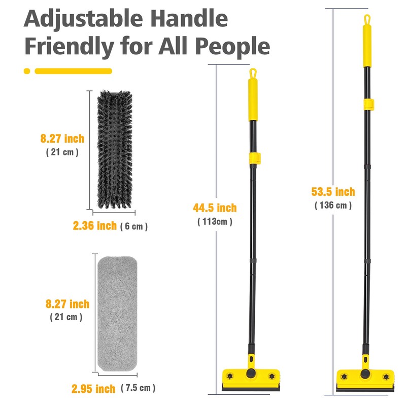 JEHONN Shower Cleaning Brush, 53.5 inches Long Handle Scrubbing Brush,