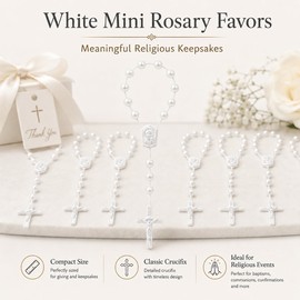 XIPENGKEJI 24 Pcs Mini Rosary Favors, Baptism Rosaries with Angel
