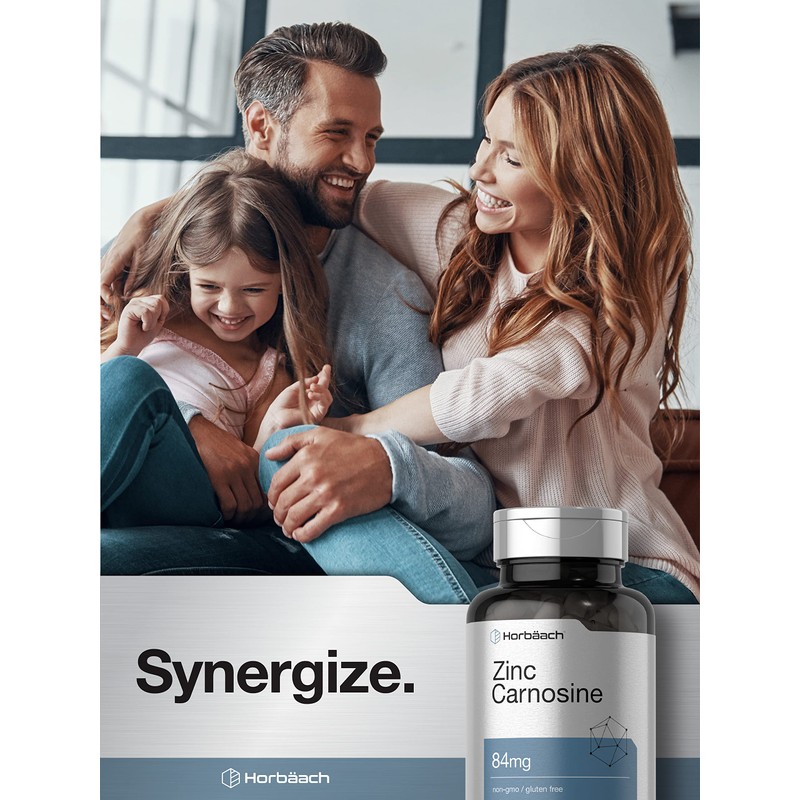 Horbäach Zinc Carnosine Supplement | 84mg per Capsule | 150