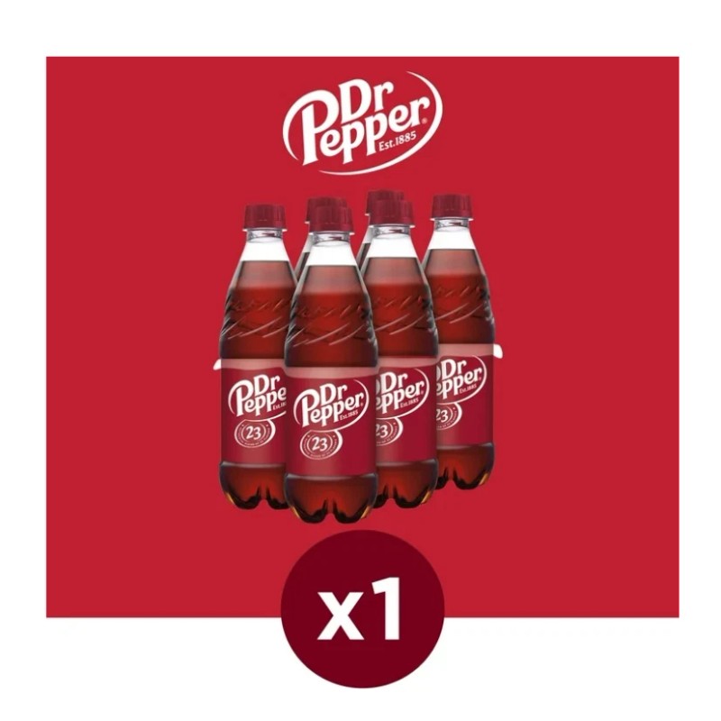 Dr Pepper Soda Pop, 16.9 fl oz, 6 Pack Bottles