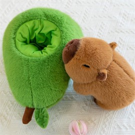 champracer Capybara Plush Toy, Simulation Capybara Plush Toy, Cute Capybara Cuddly Toy, Avocado Capybara, Removable Plush Toy, Super Soft Feelings, Toy Plush for Children (35 cm)