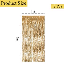 Gold Backdrop, 2 Pcs Birthday Decoration Curtain（1m*2m）, Birthday Party Gold Backdrop, Suitable For Stage Background Decoration, For Runway Decor, Wedding Holiday Party