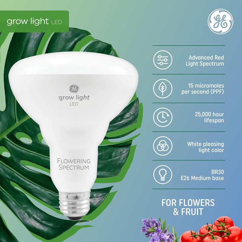 GE Grow Lights for Indoor Plants, BR30 Indoor Floodlight, LED