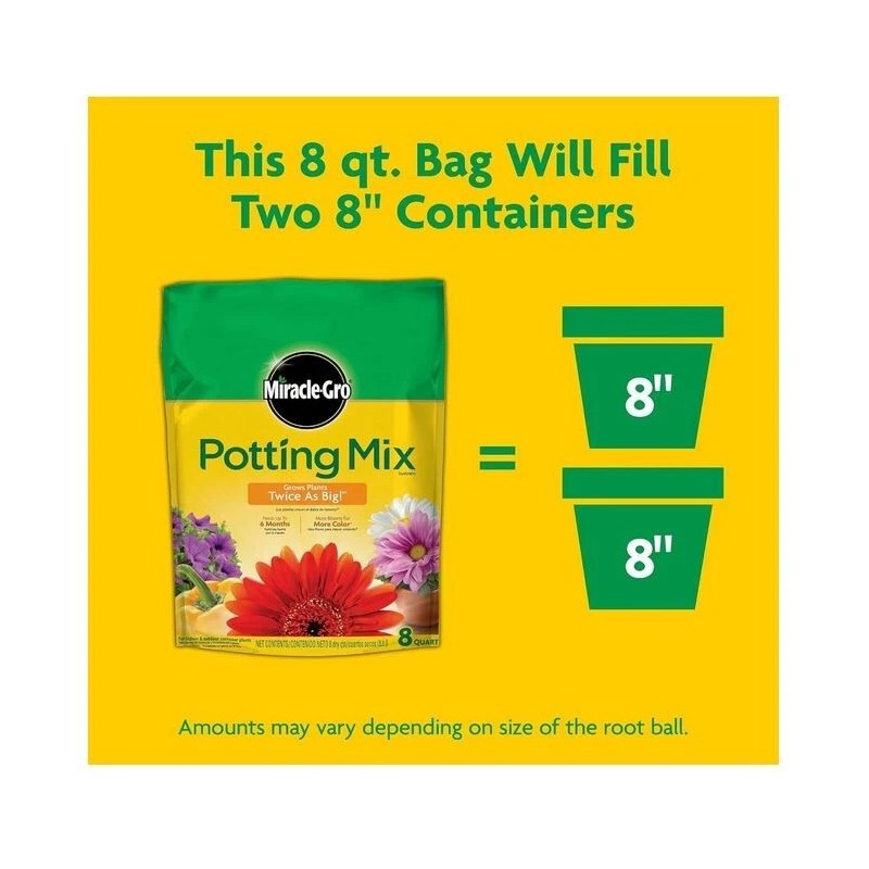 Miracle-Gro Potting Mix, For Container Plants, Flowers, Vegetables, Shrubs, Annu
