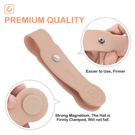 HKNR Hat Clip for Travel, 2 Pcs Strong Magnetic Hat Holder for Traveling Bags, Backpacks, Luggage, Purse, Totes and more, Hands Liberate Hat Travel Accessories (Khaki)