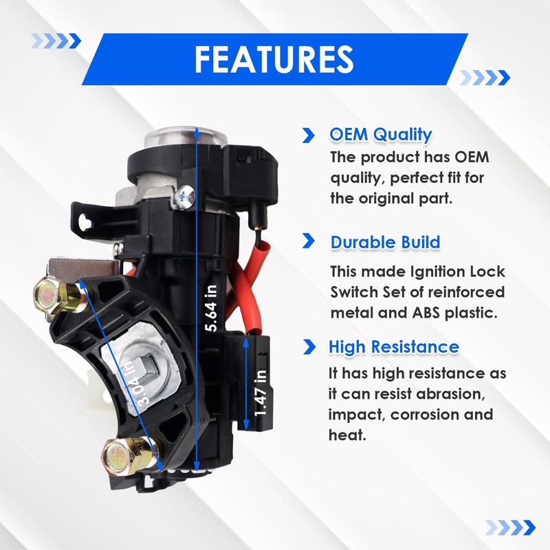 81905-D3080 Ignition Lock Switch Assembly with 2 Keys, Ignition Lock