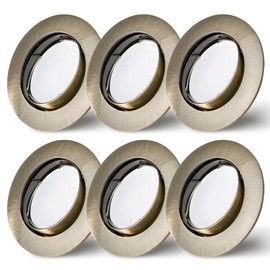 NCC-Licht Set of 6 Recessed Spotlights Brass Green Diameter 68 mm Hole with LED Module 5 Watt 400 Lumen Warm White 2700 K Ultra Flat 30 mm Swivelling