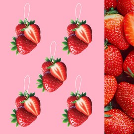 Strawberry Air Freshener, Scented Car, Home, and Office Fragrances (Pack of 5) Individually Wrapped Berry Fresh! Sweet & Juicy