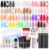 PEACECOLOR 50Pcs Poly Nail Gel Kit with U V Light