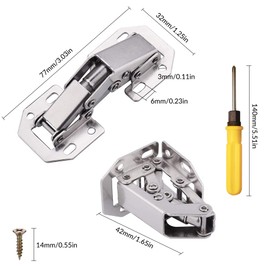 YEYIT 8 Pcs Cabinet Hinges with Srews and Srewdriver,90 Degree Full Overlay Soft Close Hinges,Concealed Hinges for Kitchen Cupboard Doors Bathroom Cabinet Wardrobe