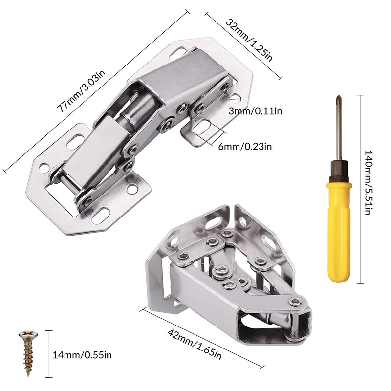 YEYIT 8 Pcs Cabinet Hinges with Srews and Srewdriver,90 Degree