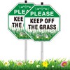 JANLONG Keep Off Grass Sign for Yard, 2 Pack- 10"