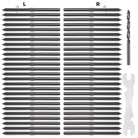 Kuahome 50 Kuahome 1/8" Black Swage Lag Screws Left & Right Cable Railing Hardware Kit