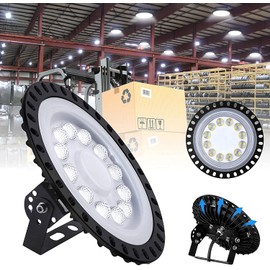 chunnuan UFO LED High Bay Lights 50W,Super Bright 5000LM High Bay LED Shop Lights,6500K Daylight High Bay LED Lights,Waterproof High Bay Lighting,LED High Bay Light for Factory Warehouse Workshop