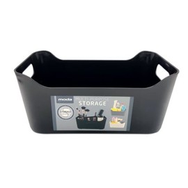 FabFinds Solid Storage Baskets Small Multipurpose Storage Box with Handles (1X(W16.5cmXL24cmXH10cm), Black)