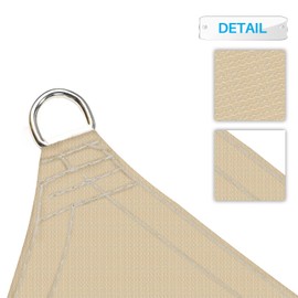 Patio Paradise 14' x 16' Sand Sun Shade Sail Rectangle Canopy UV Block Awning with Hardware Kits Commercial Grade for Patio Backyard Lawn Garden Outdoor Activities