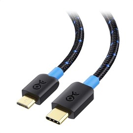 Cable Matters Cable trenzado USB C a micro USB – 3.3 pies, [carga de 3A/15 W, datos de 480 Mbps] cable microUSB a USBC, cable Micro-B 2.0 para control