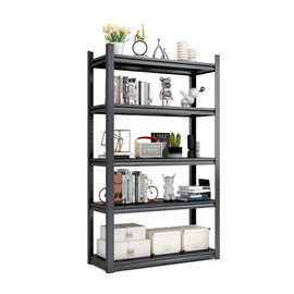 HYCHIKA BETTER TOOLS FOR BETTER LIFE 72" H 5 Tier Metal Shelves for Storage Garage Shelving 2000LBS Heavy Duty Storage Shelves Adjustable Garage Shelf Industrial Shelving Unit Storage Utility Rack,35.4" W*15.7" D*72" H,Black