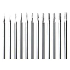 12Pcs Jewerly Burr Sets -3/32Inch Shank Cone Tapered -Cut Shape Lapidary Burr Jewelry Engraving Bits Carving Tools