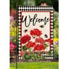 Welcome Spring Geranium Garden Flag Double Sided 12x18 Inch Summer