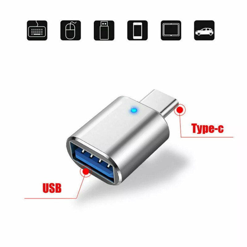 Ameribox LED USB-C 3.1 Male to USB A Female Adapter