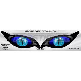 ProSticker 1 Set Blue Evil Eye Monster Zombie Decal Sticker Each Eye 1.5" x 3.5"