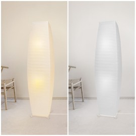 lianheng Paper Lamp Floor, Japanese Lamp with Rice Paper Lantern Shade, Minimalist Style Corner Floor Lamp for Bedroom, Office& Living Room(2 Pack)