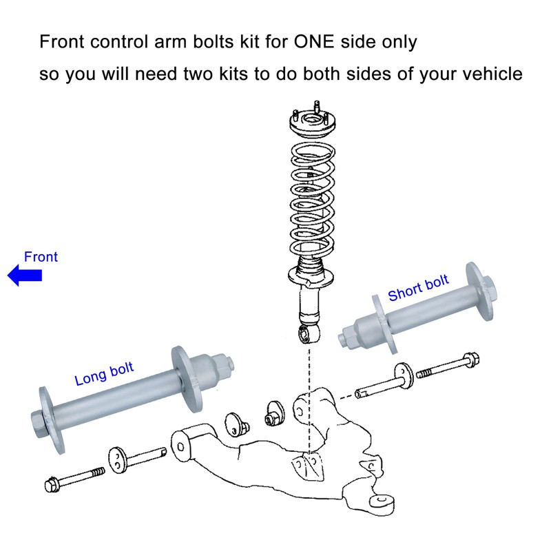 Sheisor Front Alignment Camber Toe Adjustment Bolts, Lower Control Arm