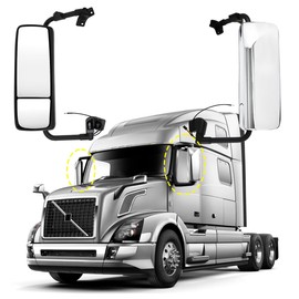 Unitedlu Rearview Mirrors Compatible with 2004-2014 Volvo VNL Mirrors Manual Adjustable Side Mirror (Chrome, Left)