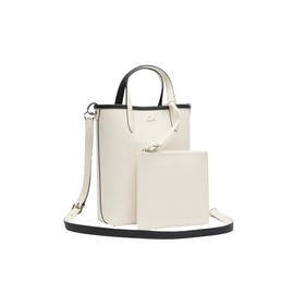 Lacoste Women's Anna Vertical Reversible Tote Bag, Black/Beige, One Size