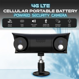 FUVISION Security Camera That Do Not Require WiFi, 4G LTE Cellular Wireless Home Cam with Dual Live Surveillance, Dual Manual PTZ Lens, Buil-in SIM Card, 20 Day Standby Battery, AI Smart Detect