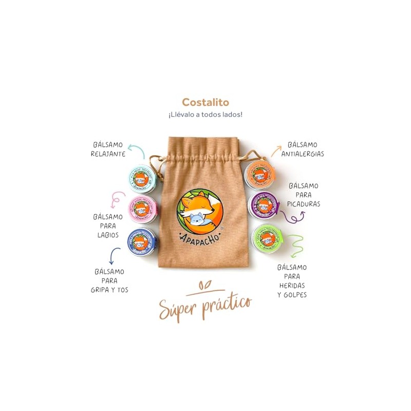 Apapacho Bálsamos - Costalito (6 mini bálsamos de 10gr c/u)