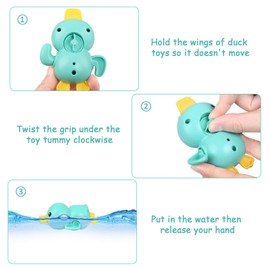 BelleStyle Baby Bath Toys, Baby Bathtub Toys, Wind up Toys Paddling Pool Toys Set, Floating Swimming Ducks for Boys Girls 1 2 3 Years Old, Baby Shower Bathtime Fun Water Toys Pack of 3