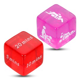Anniversary Date Night Idea Valentines Day Gifts for Couple Boyfriend Girlfriend Husband Wife Food Decision Dice Him Her (2PCS Love & Time Dice, Purple & Red)