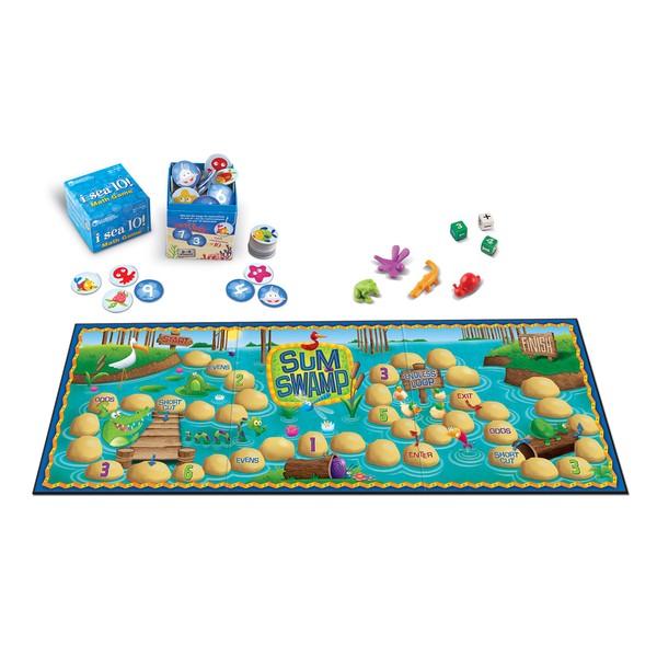 Learning Resources Math Adventure Pack, Sum Swamp & I Sea 10 Games, Stem Math Skills, Ages 5+