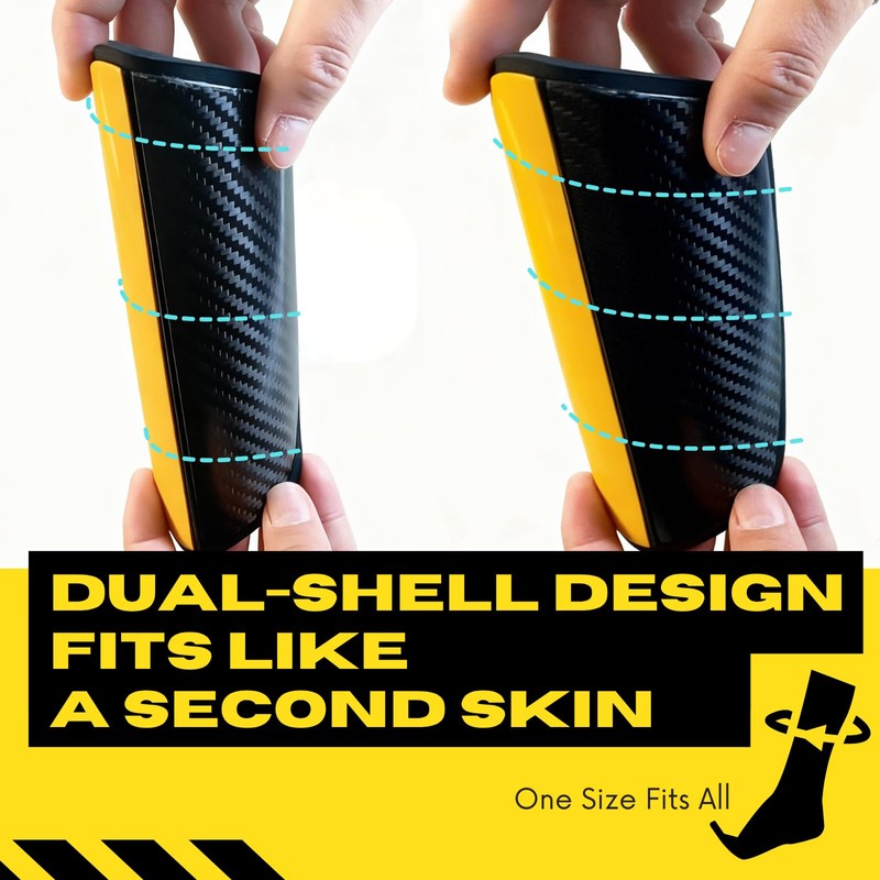 LIGVIV Pro Carbon Fiber Soccer Shin Guards, One Size Fits