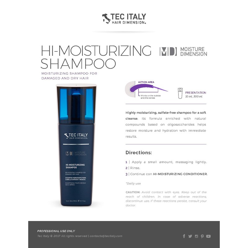 Tec Italy Hi Moisturizing Rehydrating Shampoo + Conditioner for Damaged