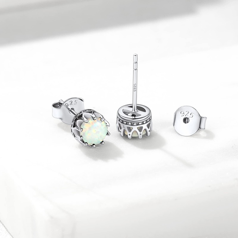 Dainty Stud Earrings for Women Sterling Silver Opad Ear Studs